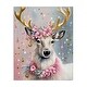 preview thumbnail 1 of 8, Stupell Pink Floral Festive Reindeer Canvas Wall Art Design By Tabz Jones