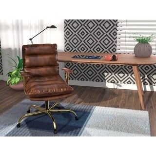 LeisureMod Regina Modern Leather Adjustable Deep Cushion Office Chair