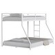 preview thumbnail 9 of 7, Classic Square Metal Bunk Bed Frame,Twin over Full Metal Bunk White for Kids and Adult