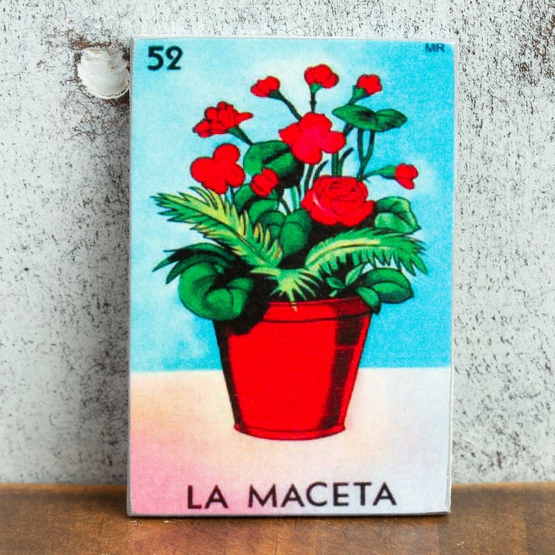 Novica Handmade Mexican Blooms Decoupage Wood Magnet