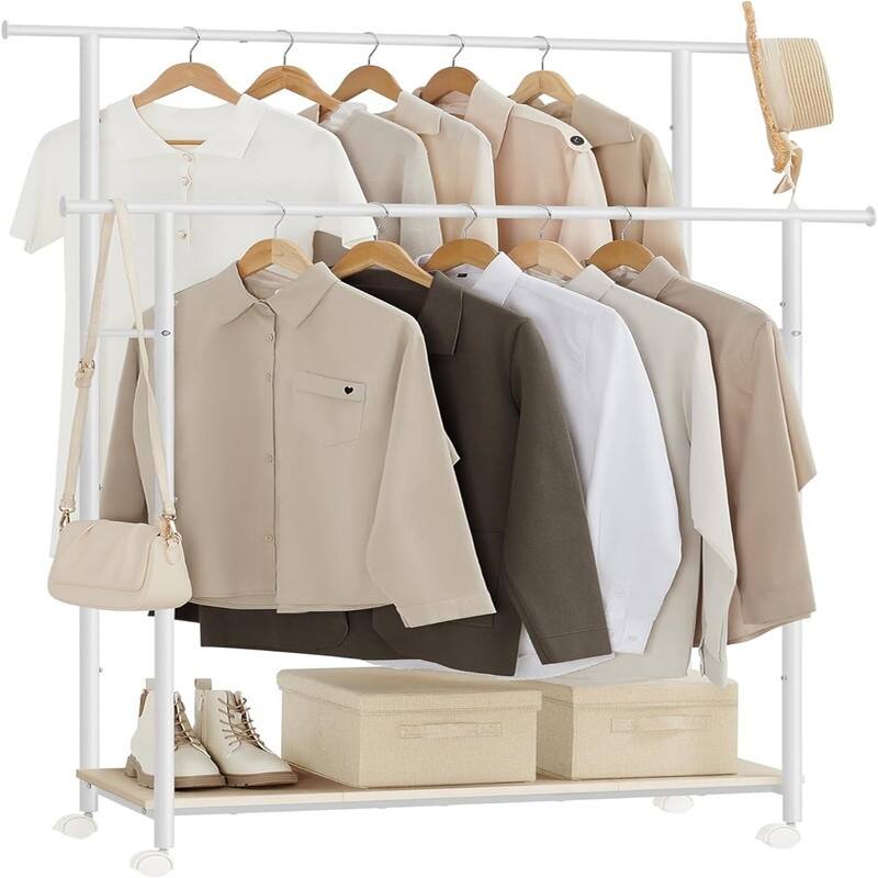 Clothes Rack with Wheels - 15.6"D x 38.8"W x 61.7"H