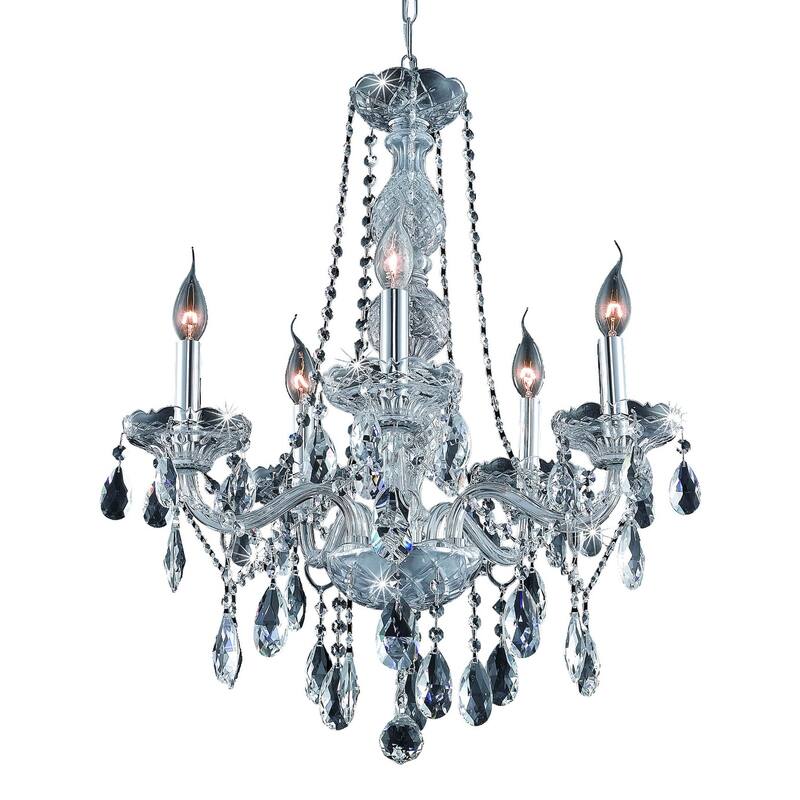 Fleur Illumination Collection Chandelier D:21in H:26in Lt:5 Chrome Finish