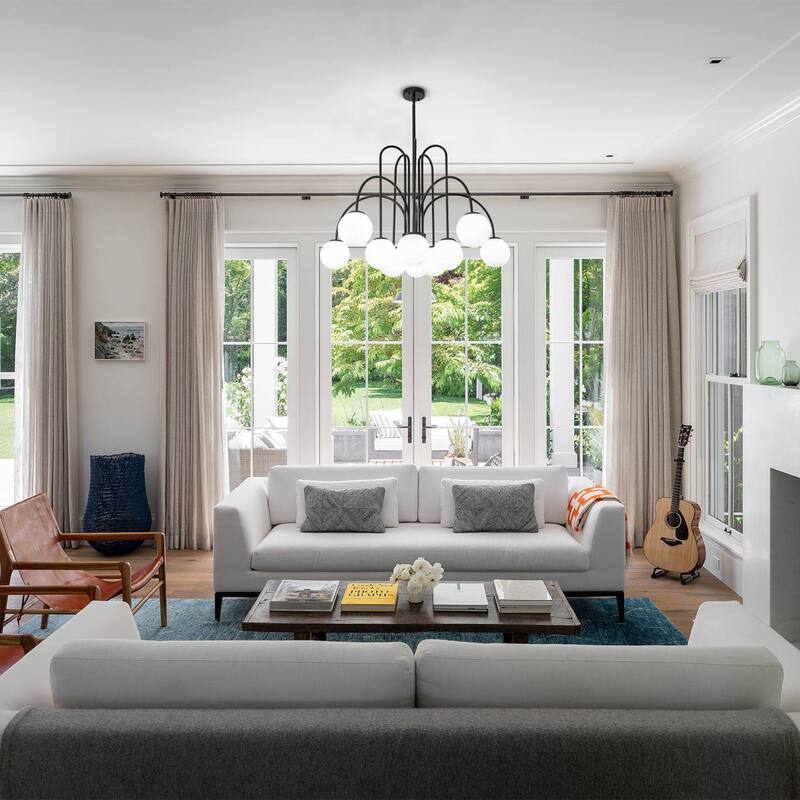 Modern Sputnik Glass Bubble Chandelier in Gold for Dining Room