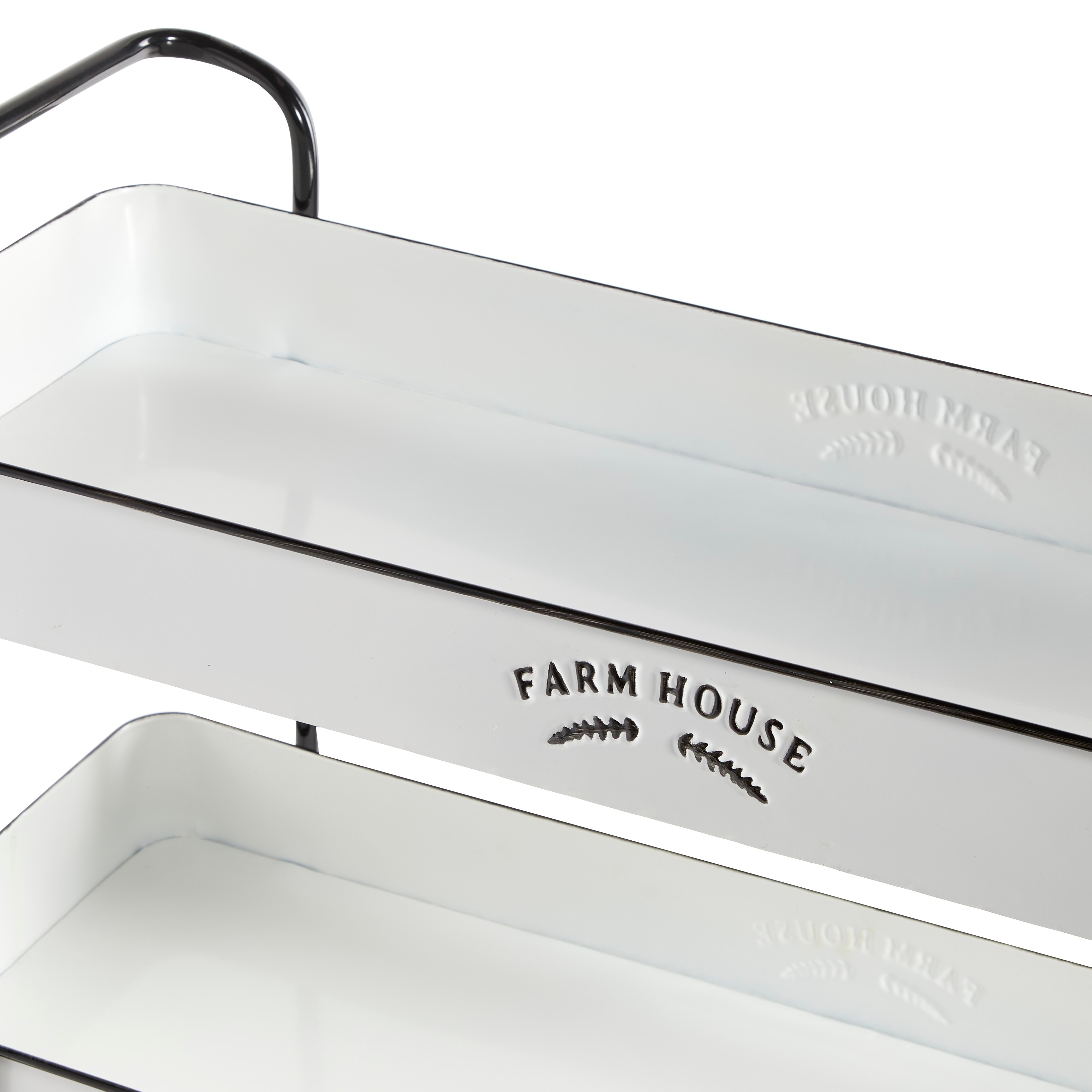 White Iron Farmhouse Storage Cart 34 x 16 x 16 On Sale Bed Bath   Beyond 32134000