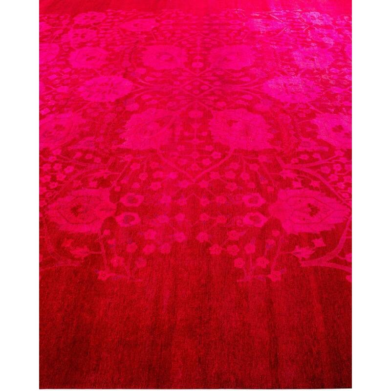 Overdyed, One-of-a-Kind Hand-Knotted Area Rug - Pink - 10' 2" x 13' 6"