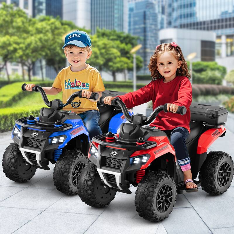 Gymax 6V Kids Ride On ATV w/ Music & Spray Function USB Port Storage