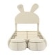 preview thumbnail 11 of 29, Twin Upholstered Kids Platform Bed with Bunny Ears Shaped Headboard, Cute Velvet Bed Frame with Light and 2 Storage Ottomans