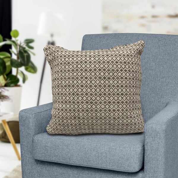 Beige and White Diamond Escape Throw Pillow. Opens flyout.