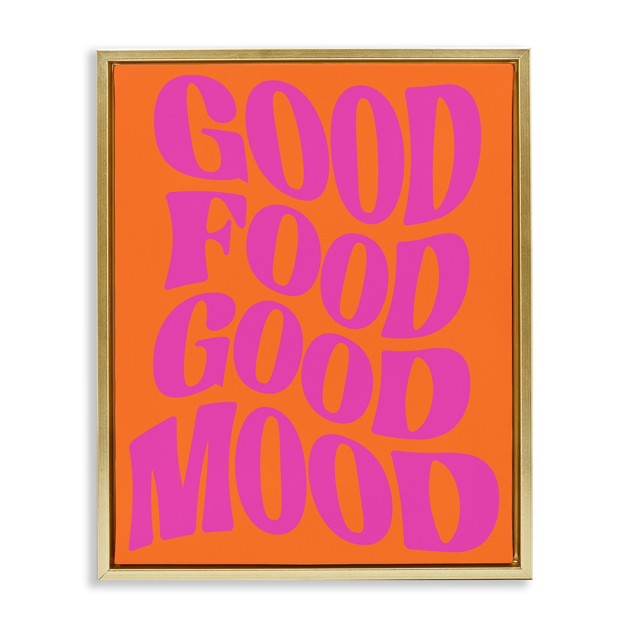 Stupell Good Food & Mood Framed Floater Canvas Wall Art Design By House of Lulu