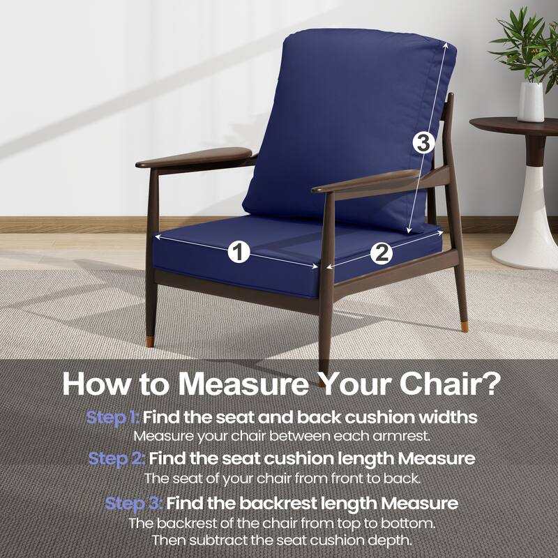 22 x 21 in Outdoor Patio Deep Seat Cushions Set Water Resistant