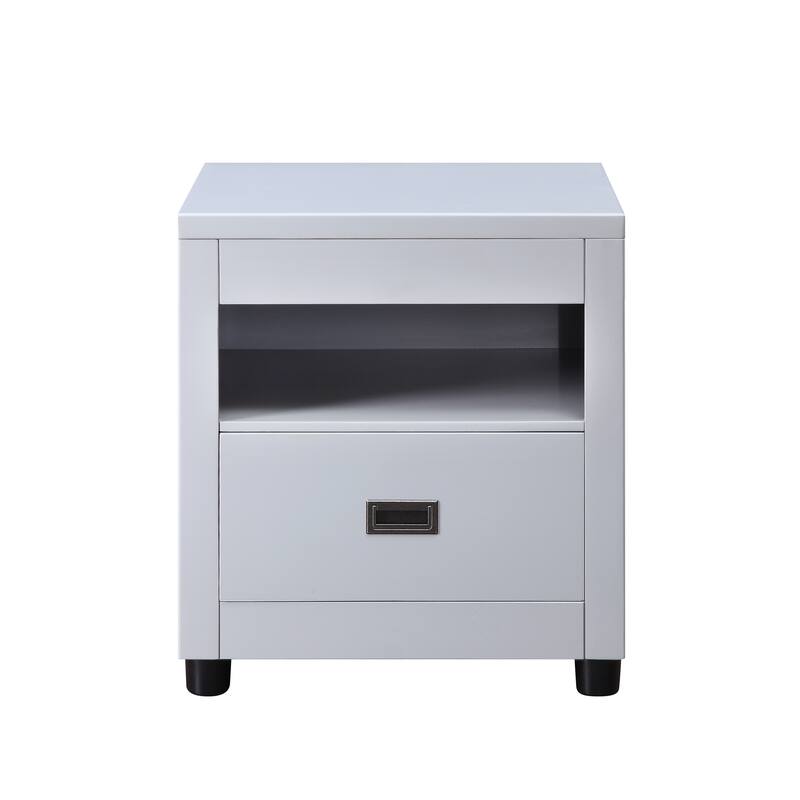 Eleanor Dove Finish End Table Modern End Table Solutions，Compact End Table Collection - MDF - Gray