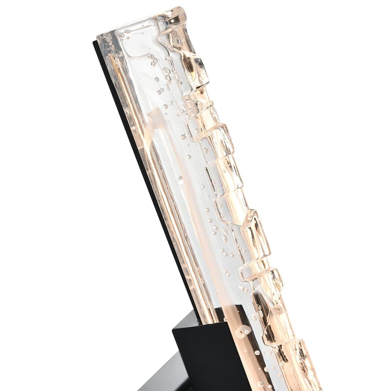 Valira Integrated LED Black Wall Light with Handcrafted Glass