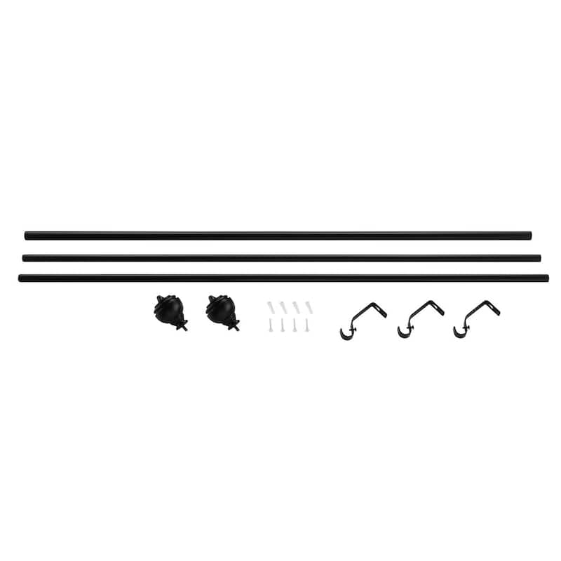 Acroma Black Steel Adjustable Single Elengant Curtain Rod