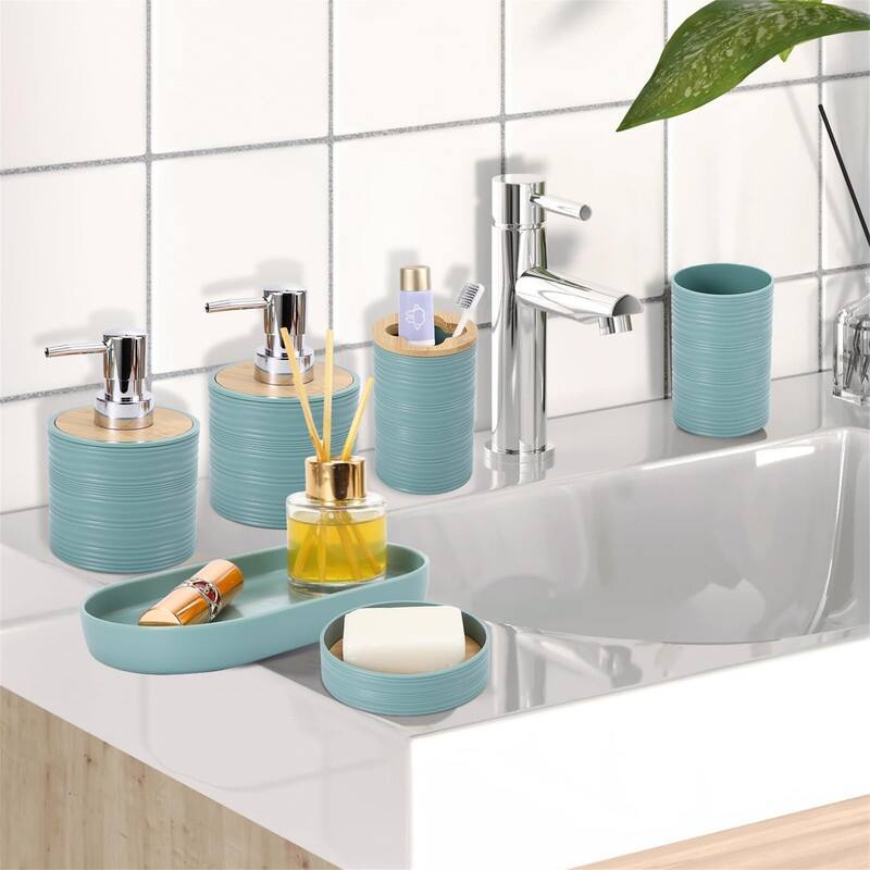 Bathroom Accessories Set with Trash Can - 1 x 1 x 1