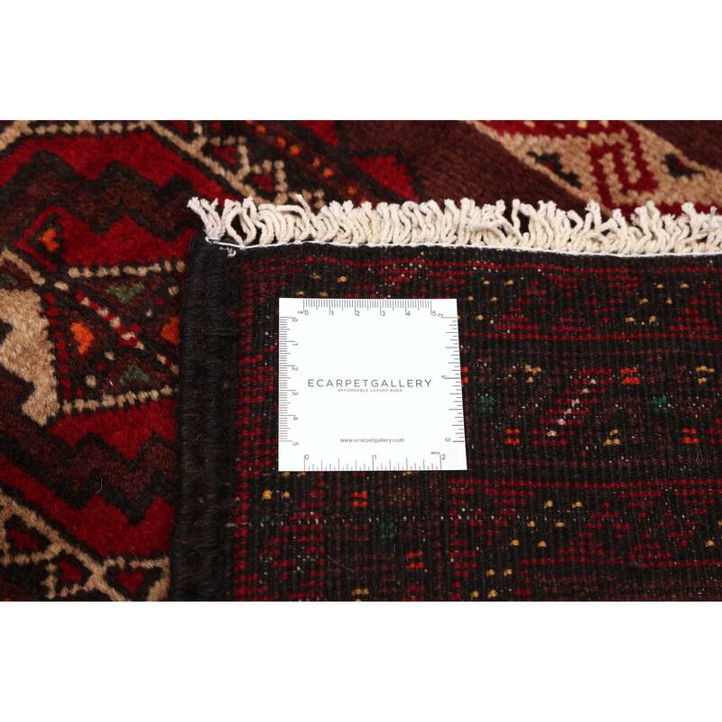ECARPETGALLERY Hand-knotted Teimani Dark Burgundy Wool Rug - 3'4 x 6'0