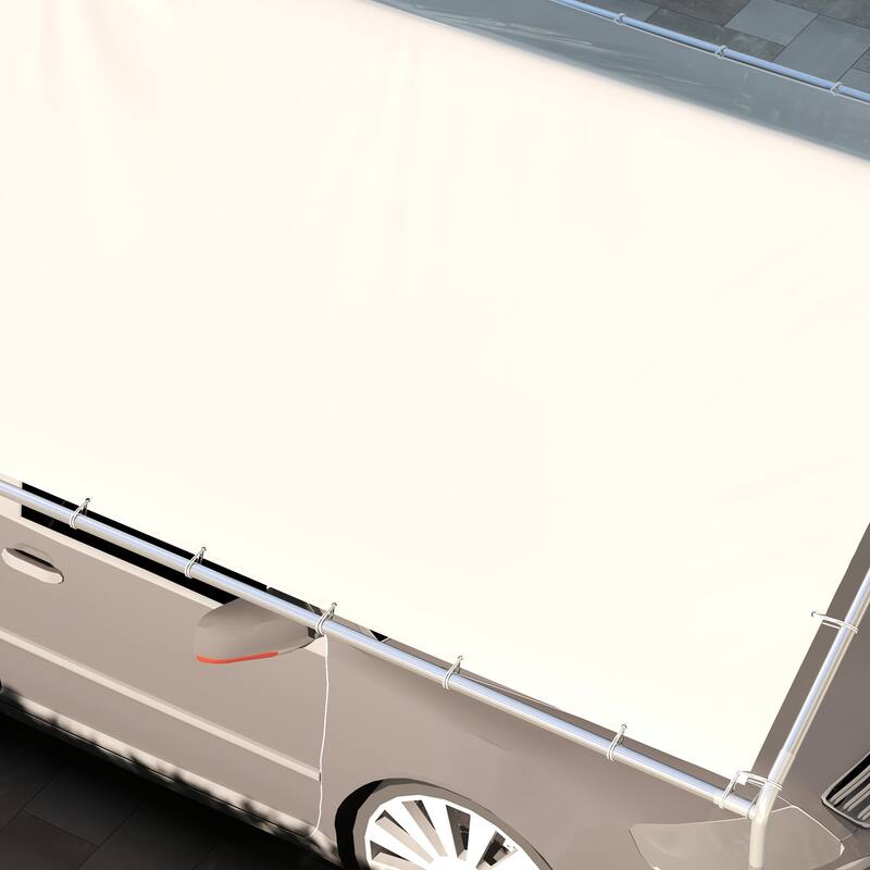 Outsunny 9.6' x 19.5' Carport Replacement Top Canopy Cover, UV Resistant and Water Resistant Car Port Portable Garage Tent Cover