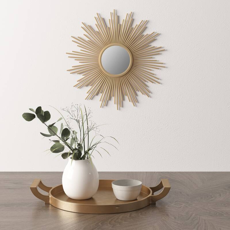 Madison Park Fiore Sunburst Wall Decor Mirror - 14.5" Dia - Gold