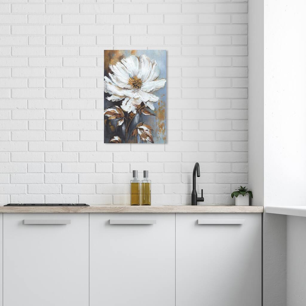 Wynwood Studio Canvas Floral and Botanical Doll Memories - Radiant Melody White and Farmhouse Wall Art Canvas Print