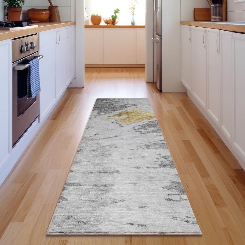 Premium Washable Super Soft Modern Spiral Mayfield Rug - Gray - 2' 3" x 7' 6" - Runner