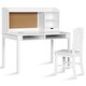 preview thumbnail 6 of 6, Kids Desk and Chair Set Children Study Writing Desk with Chair White
