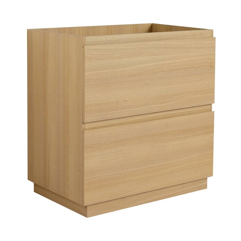 GDFStudio - Geneva Modern Wall-Mounted Bathroom Vanity Set with 2 Soft Close Drawers, Sink NOT INCLUDED