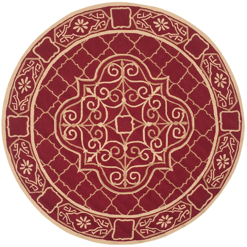 SAFAVIEH Handmade Easy Care Trisha Oriental Rug - 8'  x  8' - Maroon/Gold - Runner/Round