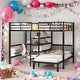 preview thumbnail 2 of 24, Full Over Twin Metal Bunk Bed with Built-in Desk, Shelves and Ladder,No Box Spring Required,Maximized Space,2 Color