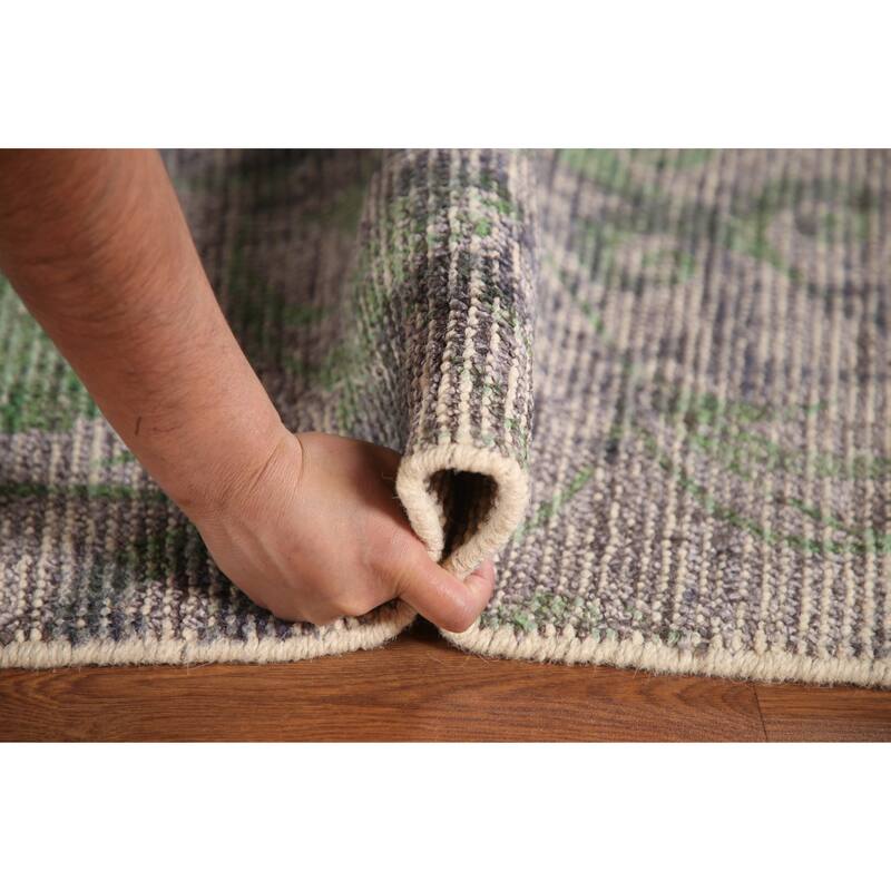 Modern Indian Abstract Rug Handmade Wool Carpet - 8'0"x 9'9"