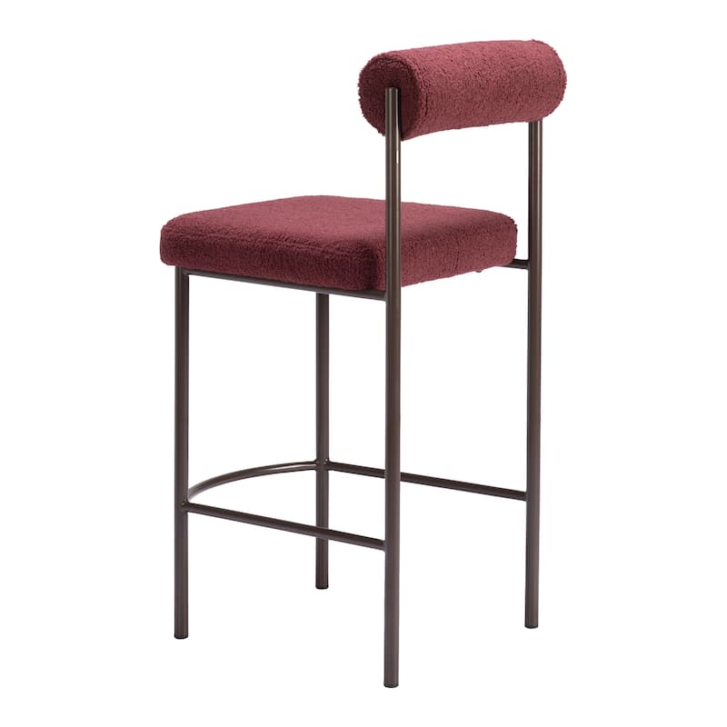 Livorno Counter Stool Red & Bronze