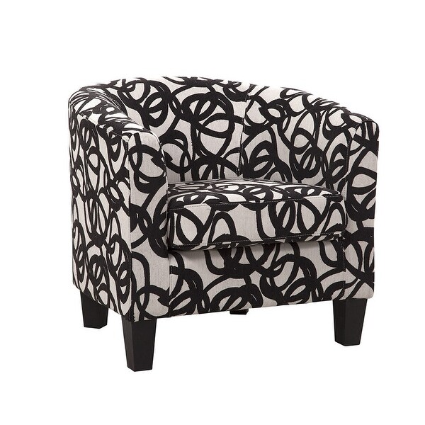 Black and 2025 white barrel chair