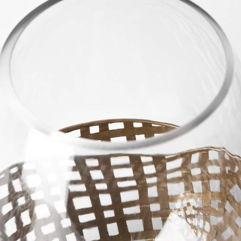 Reena I Small Black Woven Metal Base Table Candle Holder