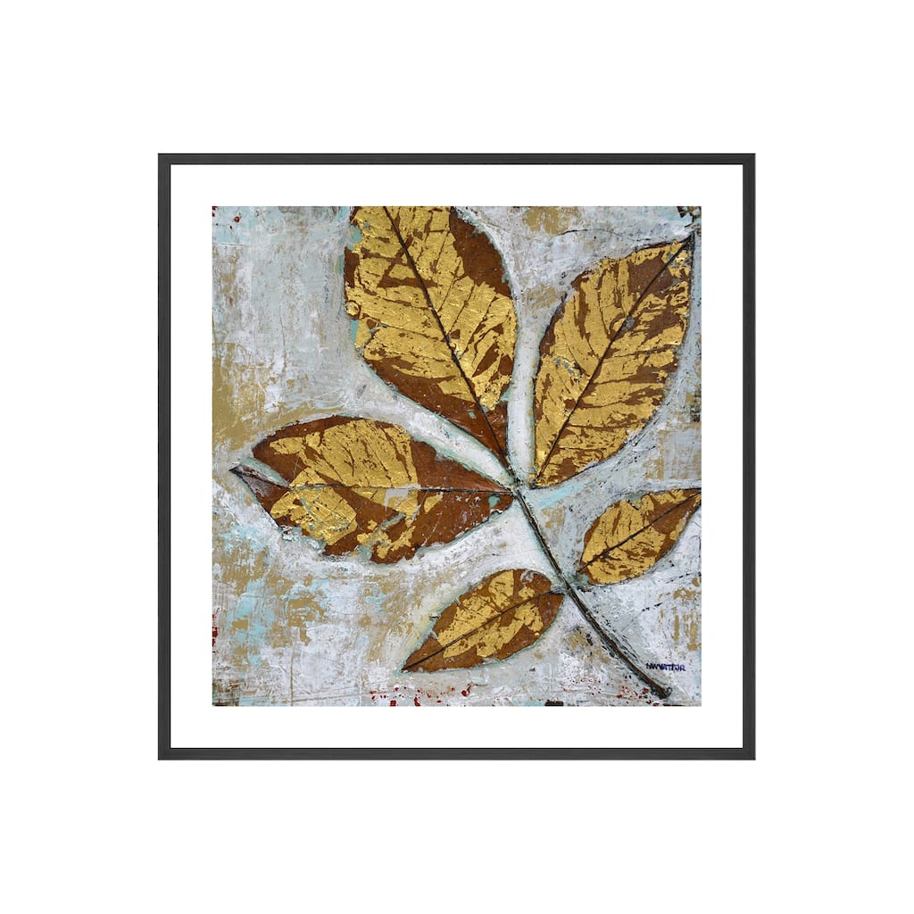 Gilded Autumn Leaves II Framed Print Wall Art by Norman Wyatt Jr.