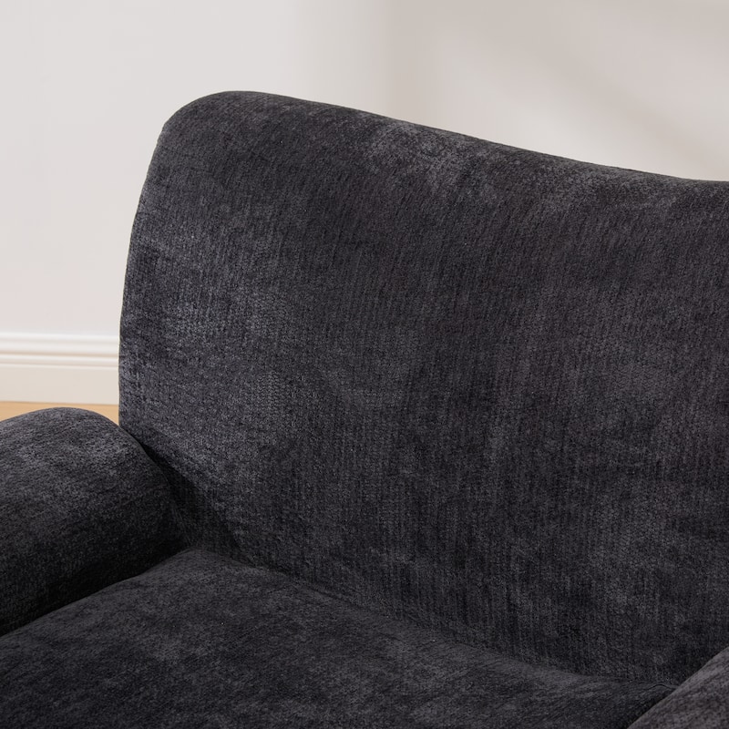 Boneless Single Sofa Chair, 42" Wide Oversized Accent Chair, Chenille Armchair Reading Lounge Chair for Living Room Bedroom