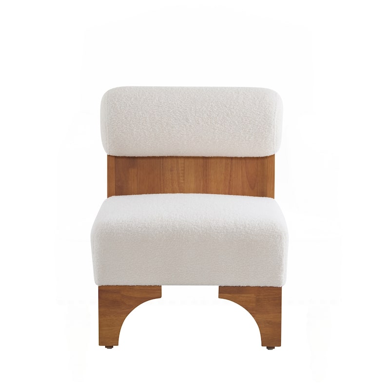 Modern Boucle Lounge Chair with Soft Upholstery and Sturdy Wood Frame