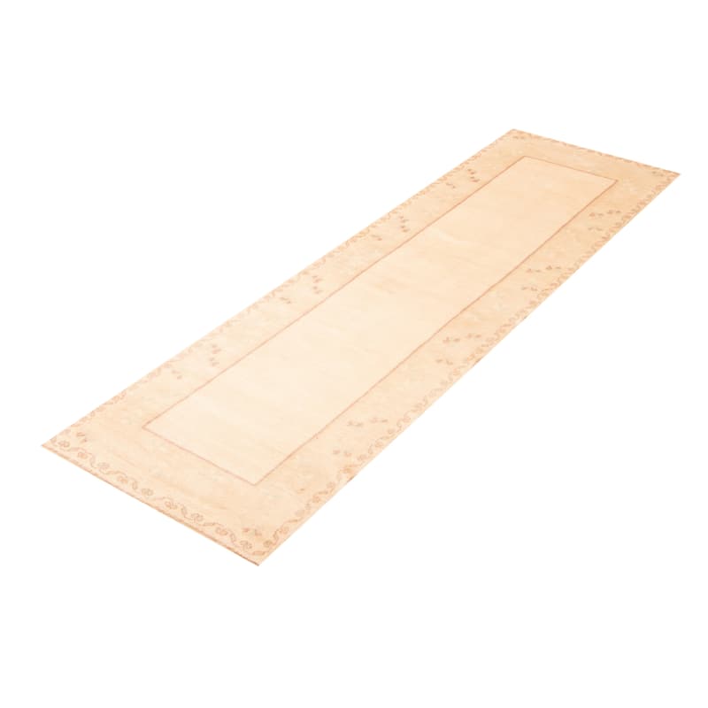 ECARPETGALLERY Hand-knotted Color Transition Cream Wool Rug - 2'10 x 9'2