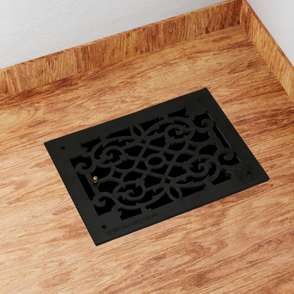 Black Air Vent Registers, Grilles & Vents 14" X 10" Cast Aluminum Wall/Ceiling/Floor Vent Register