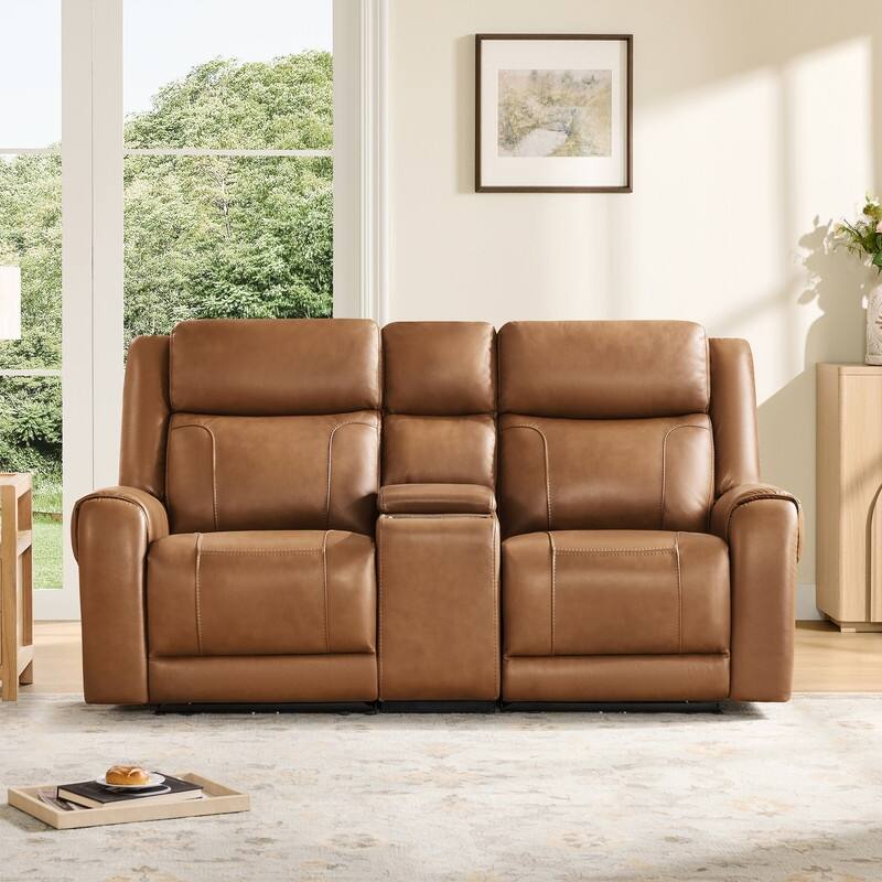 Spruce & Spring Leo Power Wall Hugger Reclining Sofa with Multi-Function Console