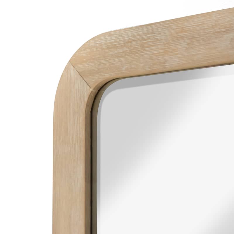 Furniture of America Elowyn Modern 2-piece Natural Solid Wood Dresser and Mirror Set