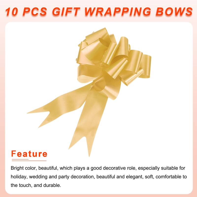10pcs Large Pull Bow Big Gift Wrapping Bows Ribbon for Christmas Bow
