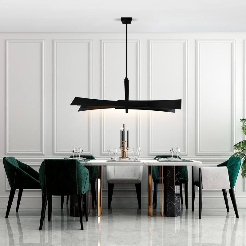 Solara Integrated LED 72in Black Chandelier