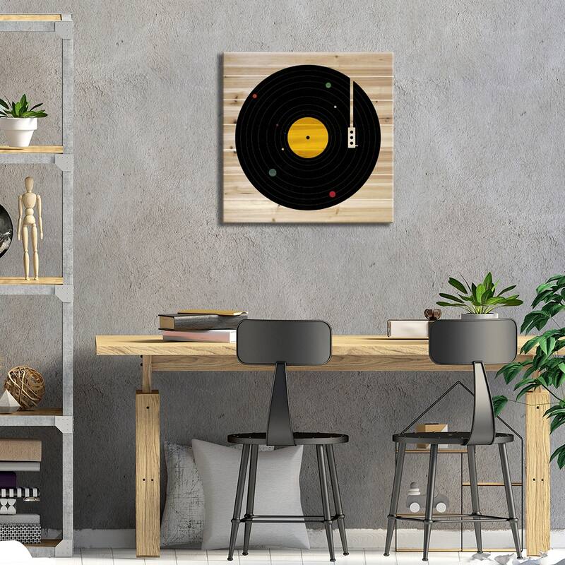 Music Everywhere Print On Wood by Florent Bodart - Multi-Color