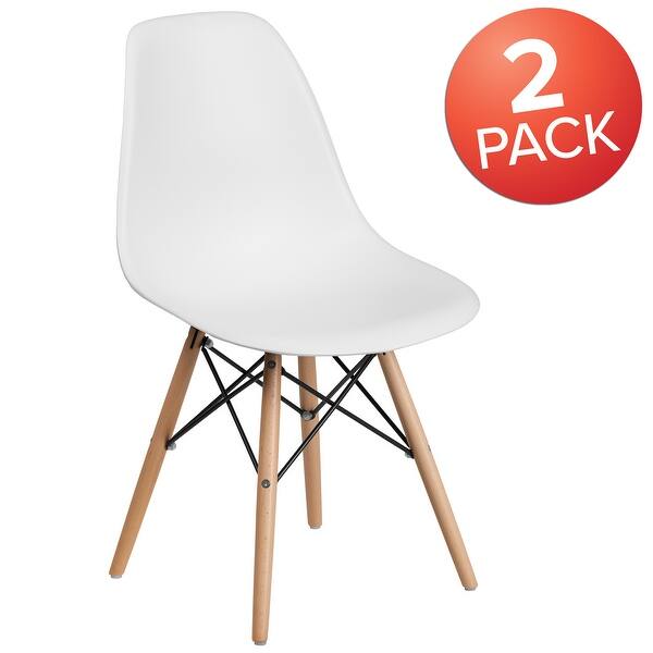 Shop 2pk Plastic Chair With Wooden Legs Hospitality Seating Side Chair Overstock 18104406