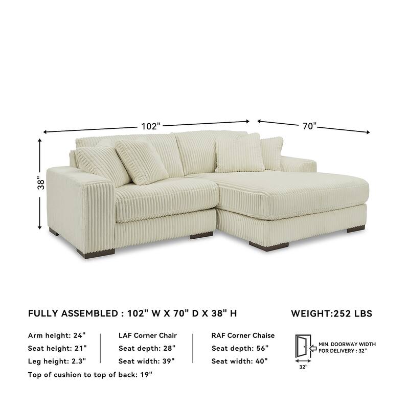 Signature Design by Ashley Lindyn 2-Piece Sectional with Chaise - 102"W x 70"D x 38"H