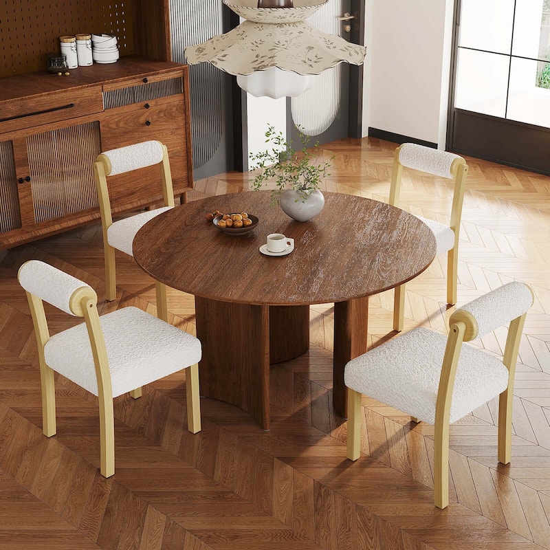 Set of 2/4 Wooden Dining Chairs Upholstered Kitchen Dining Room Chairs