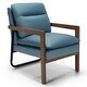 preview thumbnail 1 of 25, Costway Modern Accent Armchair Lounge Chair w/ Rubber Wood Legs & - 34.5'' x 26.5'' x 36'' Blue