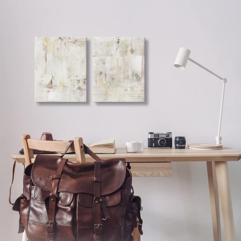 Stupell Contemporary Muted Abstracts Canvas Wall Art Design By Victoria Barnes (Set of 2)
