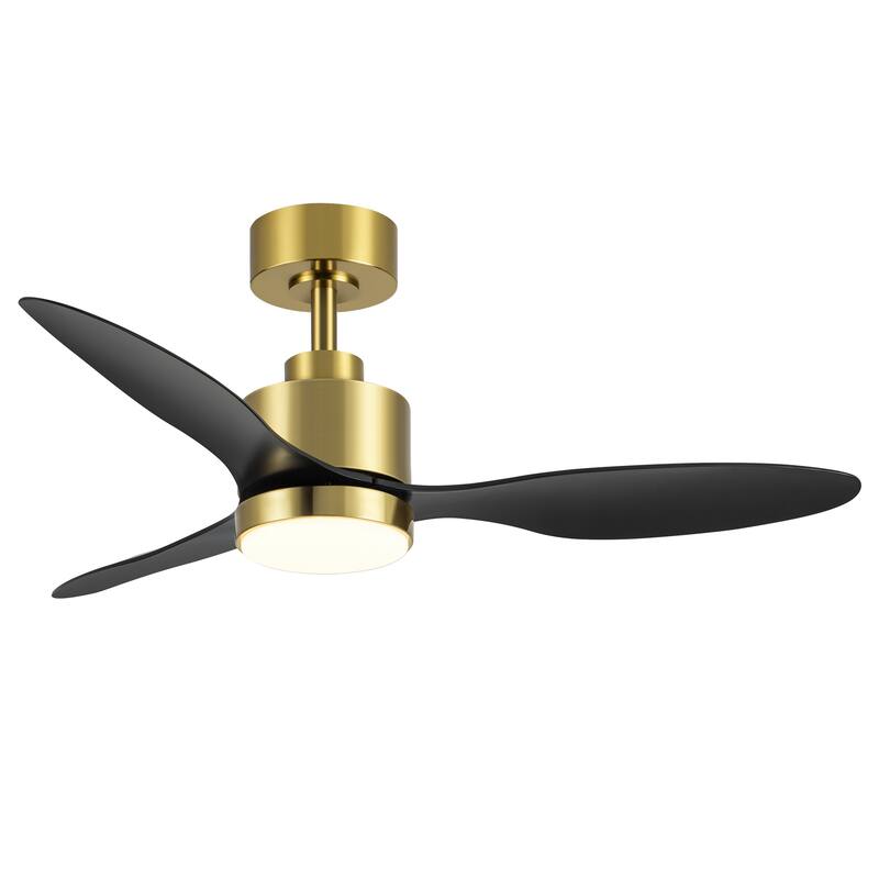 52"/42" Black/Gold LED Ceiling Fan with Lights Remote(3-Blade)