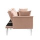 preview thumbnail 58 of 115, Velvet Loveseat Sofa Bed with 2 Pillows, Mid Century 2-Seat Couches Convertible Sofa Bed for Living Room, Bedroom,Office