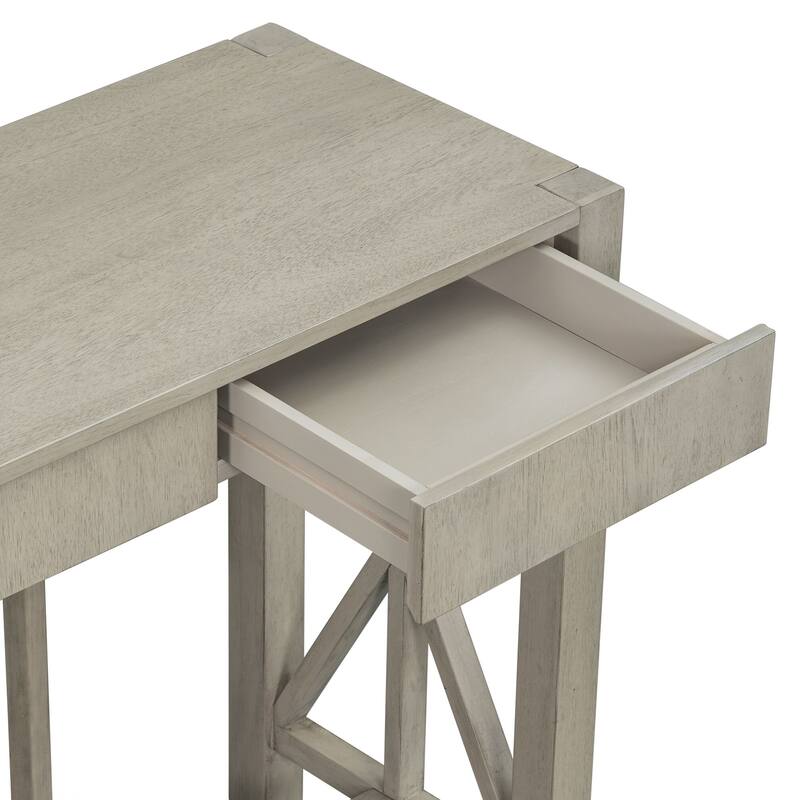 60'' Console Table with 4 Spacious Drawers, Modern Crisscross Design Entryway Table