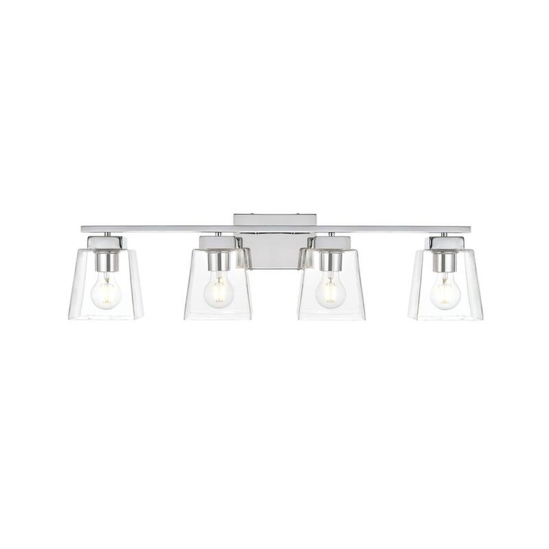 Merlin 1 Light Black and Clear Bath Sconce - Chrome - 32